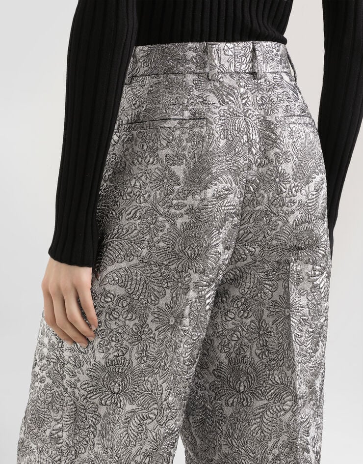 Dolce & Gabbana Lamé floral jacquard trousers Dolce & Gabbana Lamé floral jacquard trousers Silver FTC9BZFJZAL