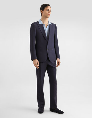 Dolce & Gabbana Single-breasted silk-blend gabardine taormina jacket Blue G2NW0TFUTAX