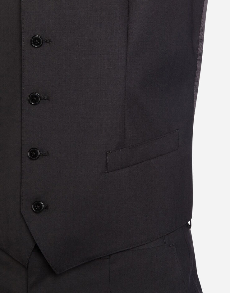 Dolce & Gabbana Five button vest in wool Black G7505TFUBBG