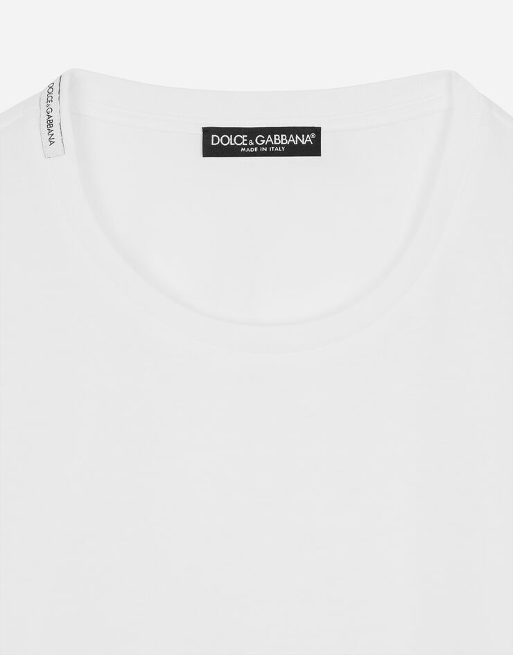 Dolce & Gabbana Camiseta de manga corta hecha de jersey Blanco F8H32TG7TLC