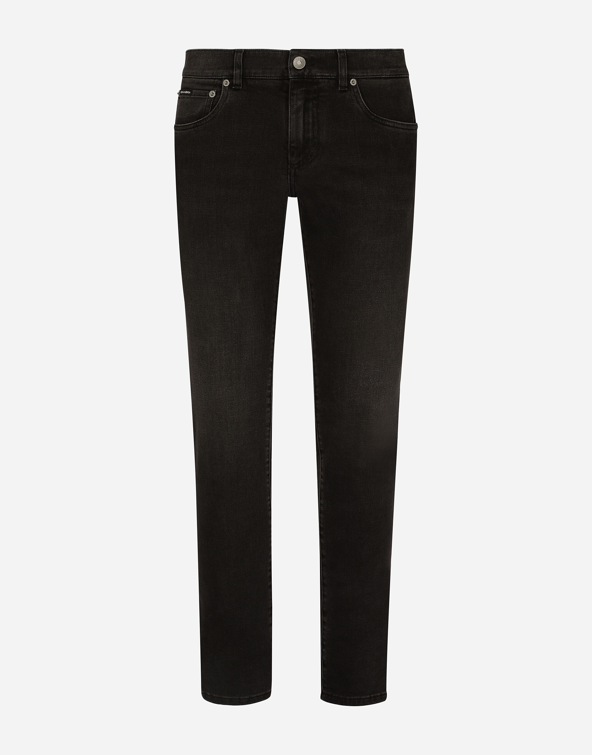 Gray wash skinny stretch jeans in Multicolor for Dolce Gabbana US
