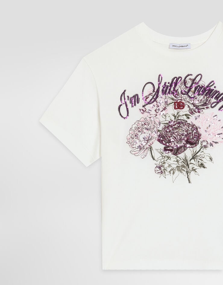 Dolce & Gabbana Camiseta en punto jersey Blanco L5JTNMG7QUW