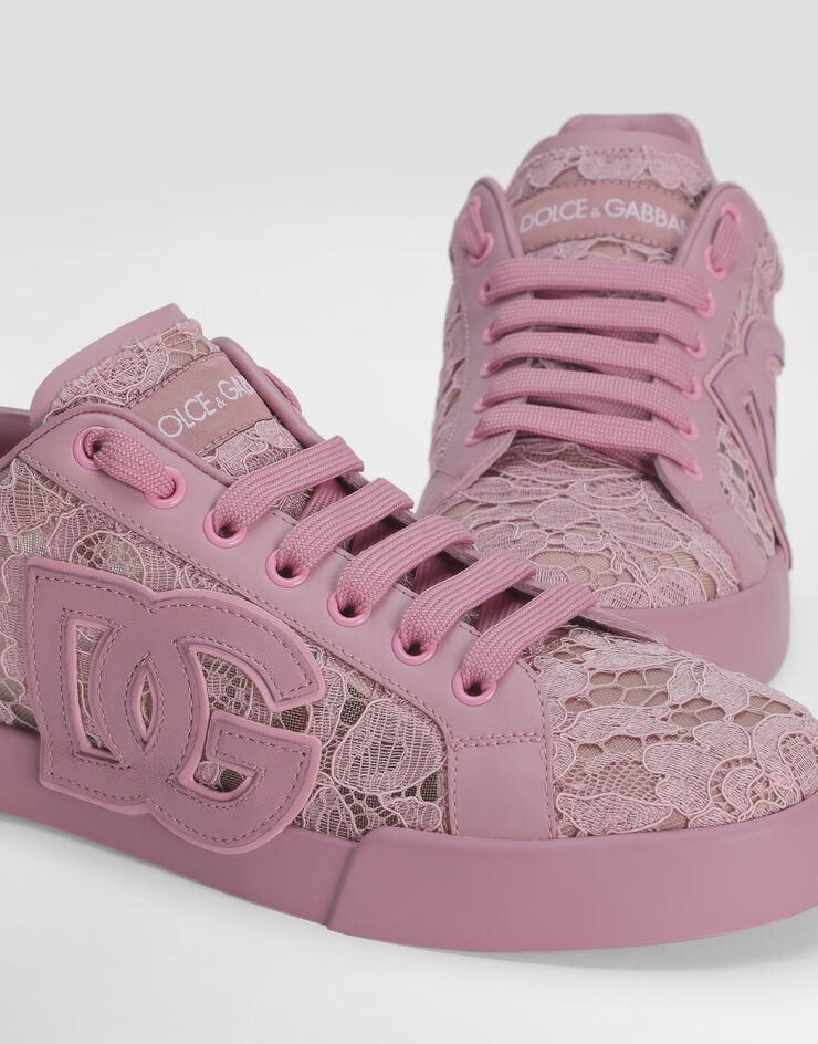Dolce & Gabbana Portofino light strobel sneakers in taormina lace Multicolor CK2343AI446