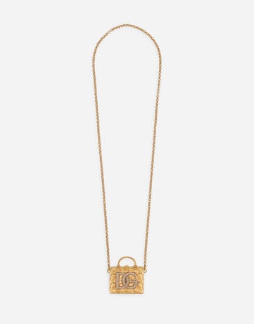 Dolce & Gabbana Vintage brass DG necklace Pink BB7092AW576