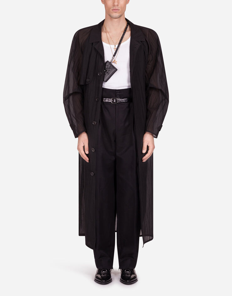 Dolce & Gabbana RIPSTOP SINGLE-BREASTED TRENCH COAT BLACK G018STHUMGV