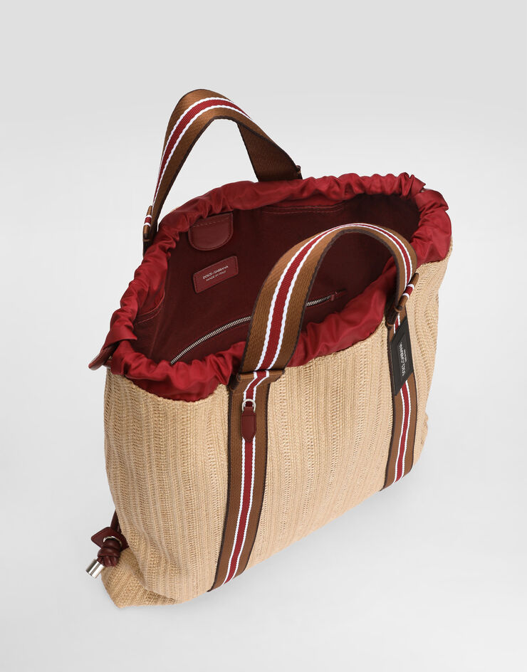 Dolce & Gabbana Mochila Essenza en rafia Multicolor BM2692A0859