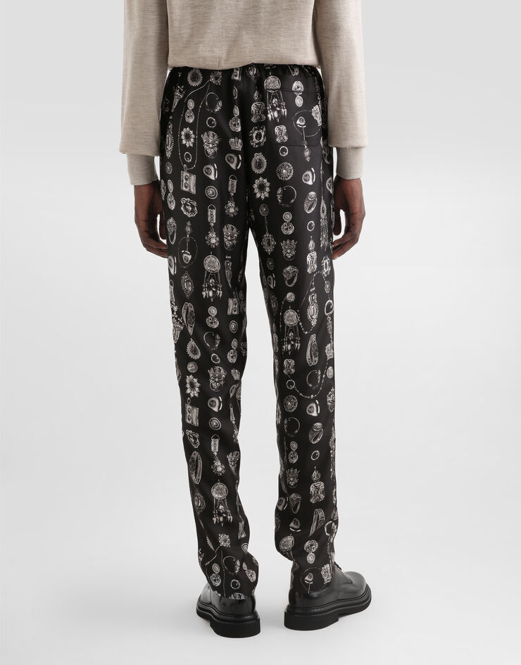 Dolce & Gabbana 珠宝印花斜纹长裤 版画 GVCRATIS1ZV