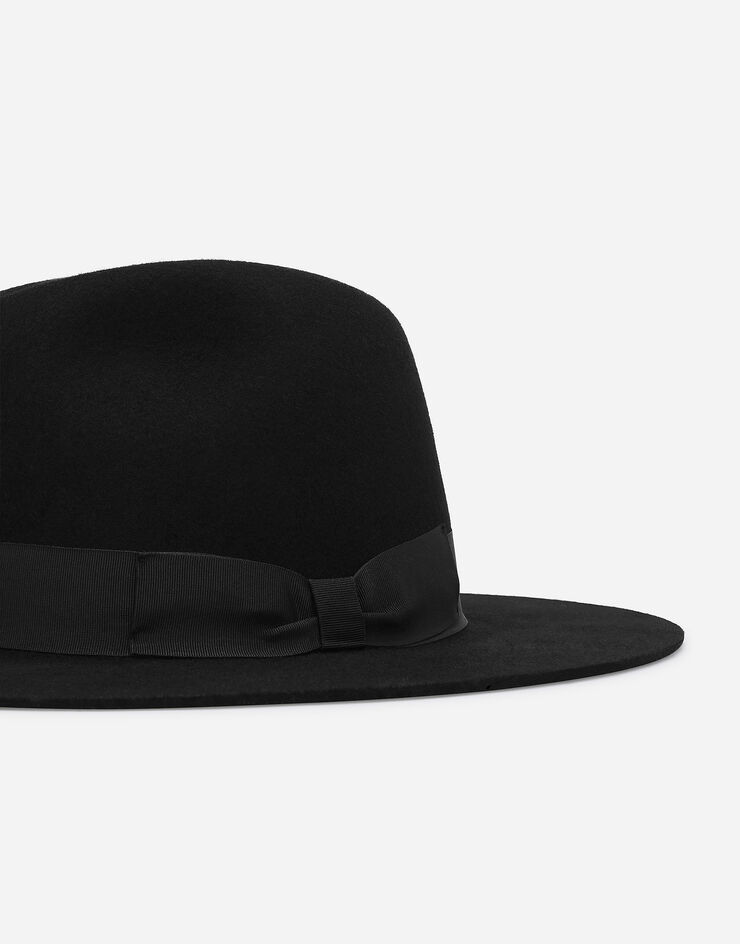 Dolce & Gabbana Chapeau Fedora en feutre de laine Noir FH652AFU2XJ