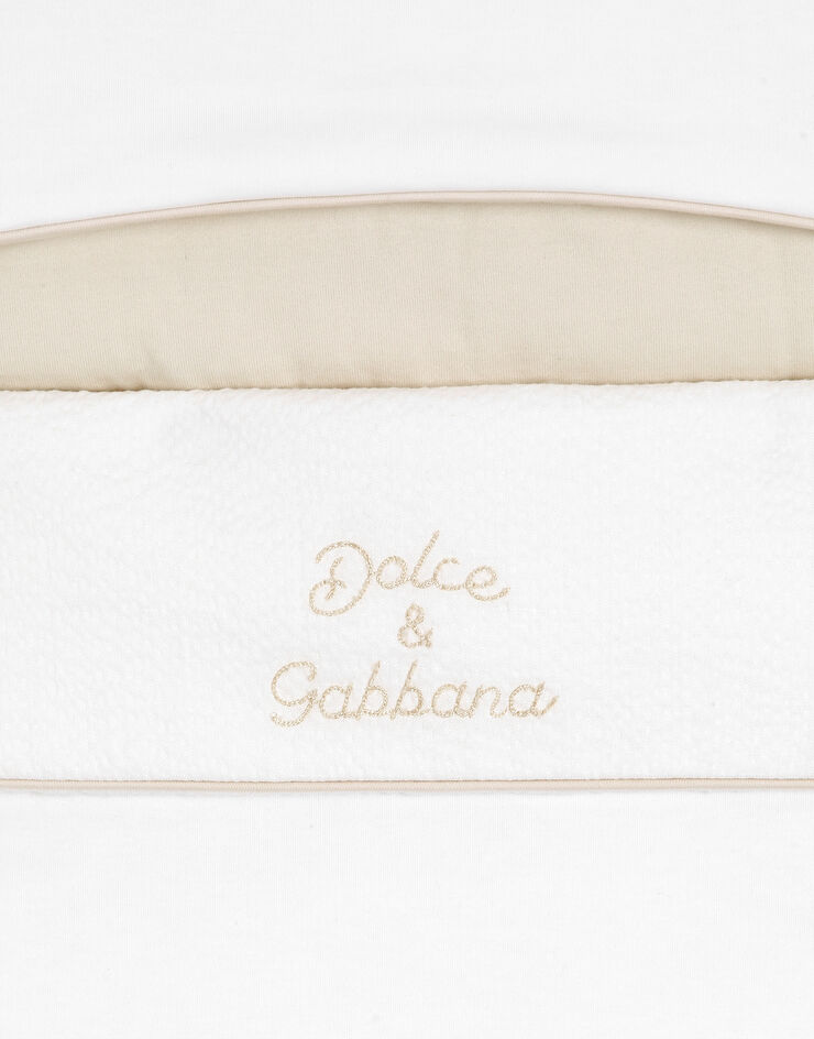 Dolce & Gabbana Interlock and linen baby nest with embroidery Dolce & Gabbana Interlock and linen baby nest with embroidery White LNJAI7G7PUP
