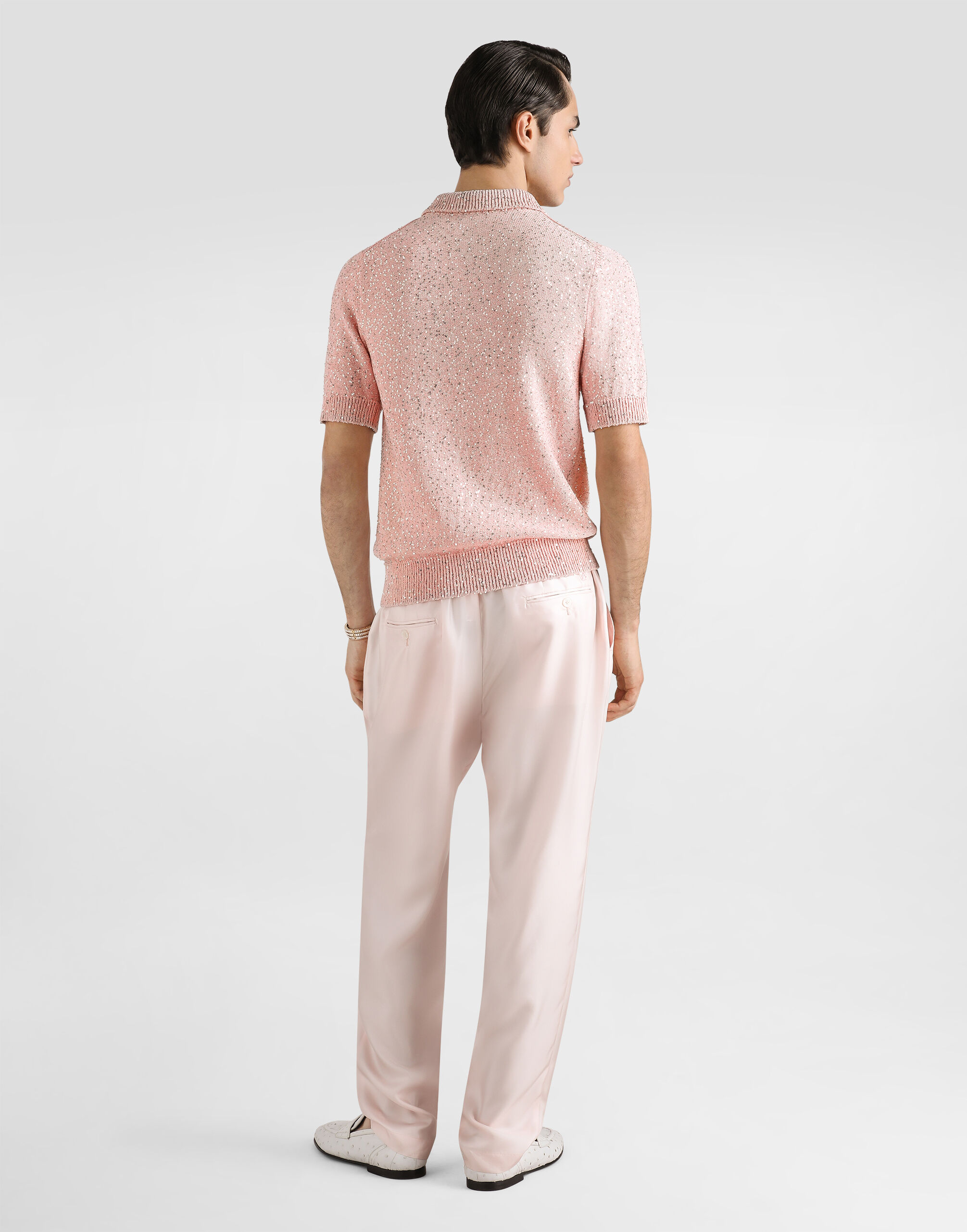 Pinkのメンズ スパンコール ポロシャツ | Dolce&Gabbana®