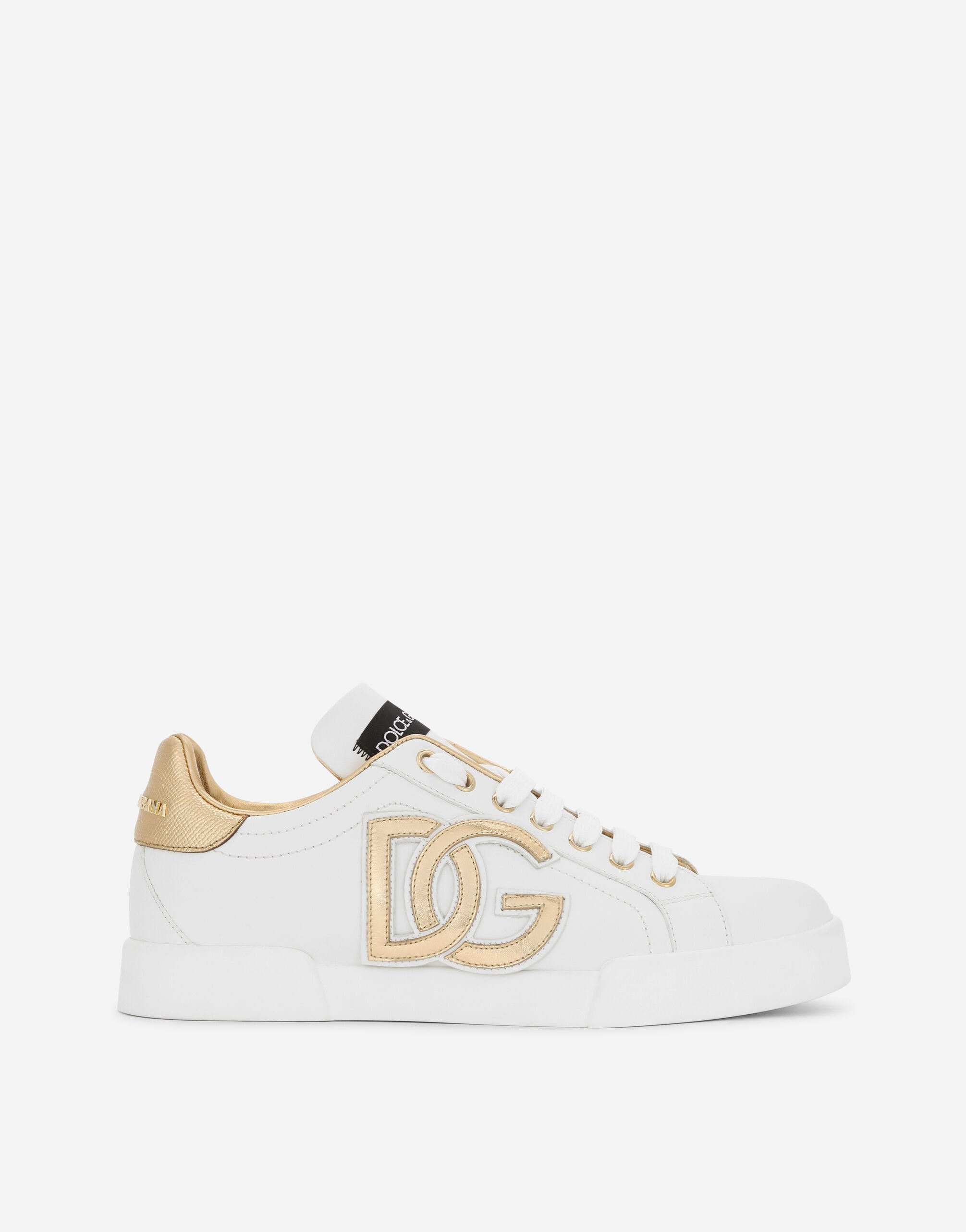Dolce & Gabbana Calfskin Portofino sneakers with DG logo White CK1908AQ040
