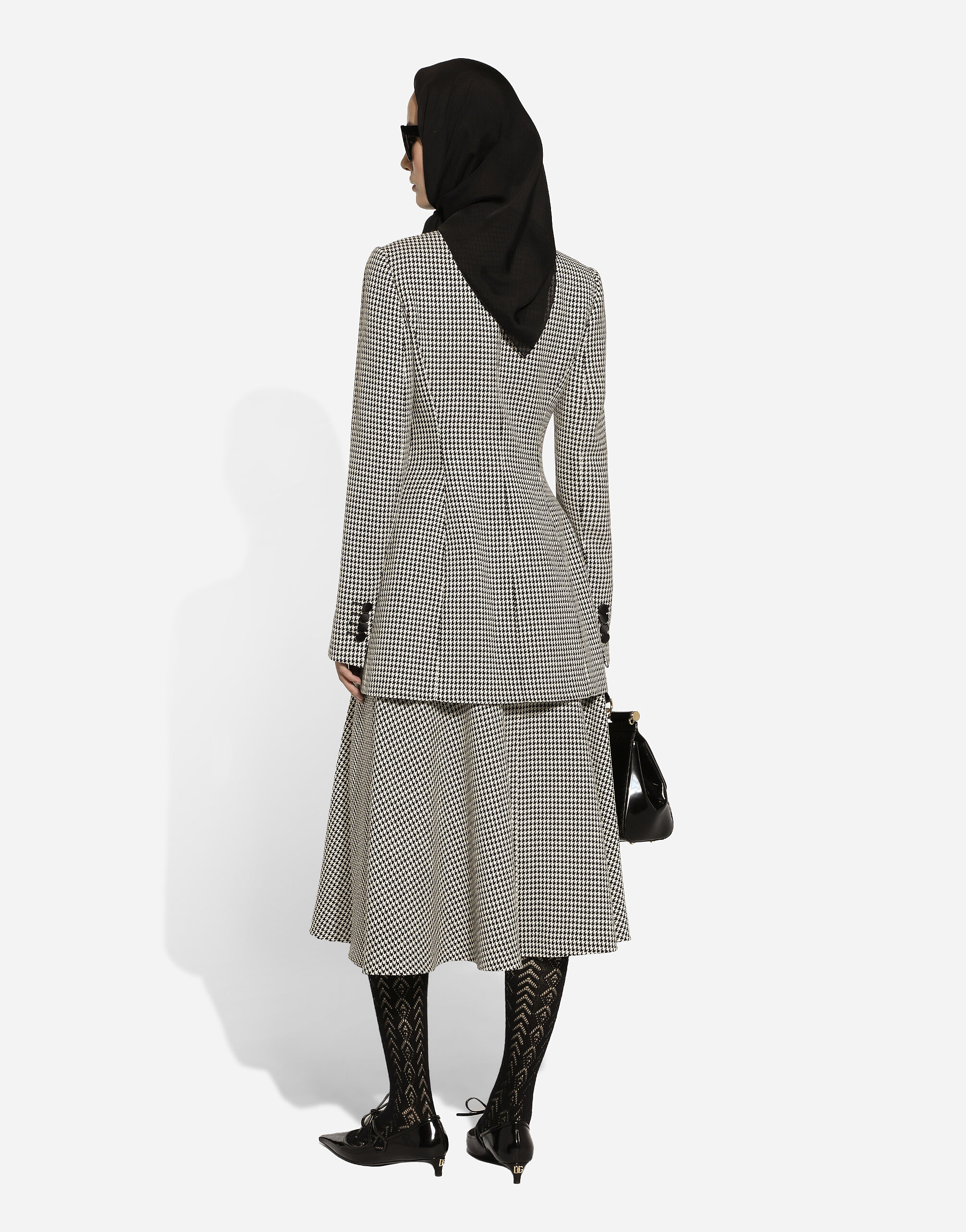 ワンピース DOLCE  GABBANA Women Mid Skirts F6JHPTFQ3F1 S8100 GREY Calf-length raschel tweed pencil skirt with DG logo in Azure