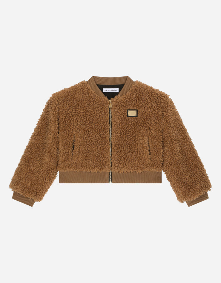 Padded faux shearling bomber jacket in Beige for | Dolce&Gabbana® US