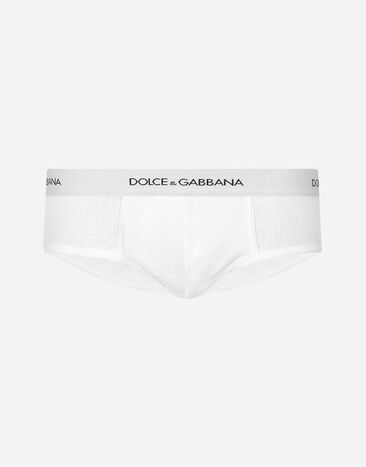 Dolce & Gabbana Slip Brando gerippte Baumwolle Weiss M3C21JONN96