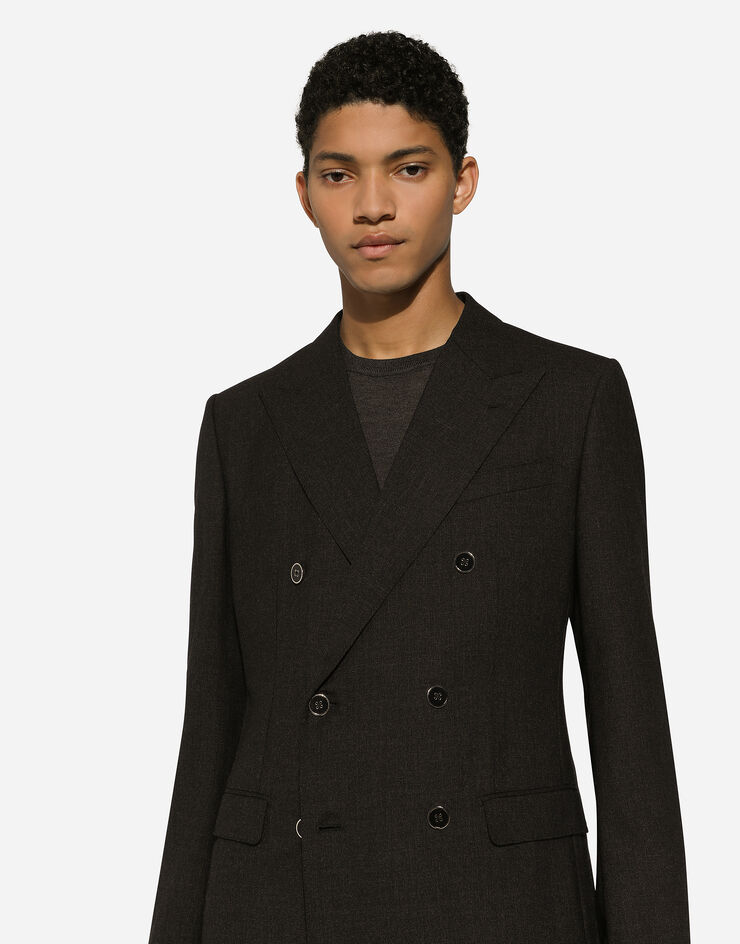 Dolce & Gabbana جاكيت صوف بقصة تاورمينا وصف أزرار مزدوج رمادي G2NW1TFU28E
