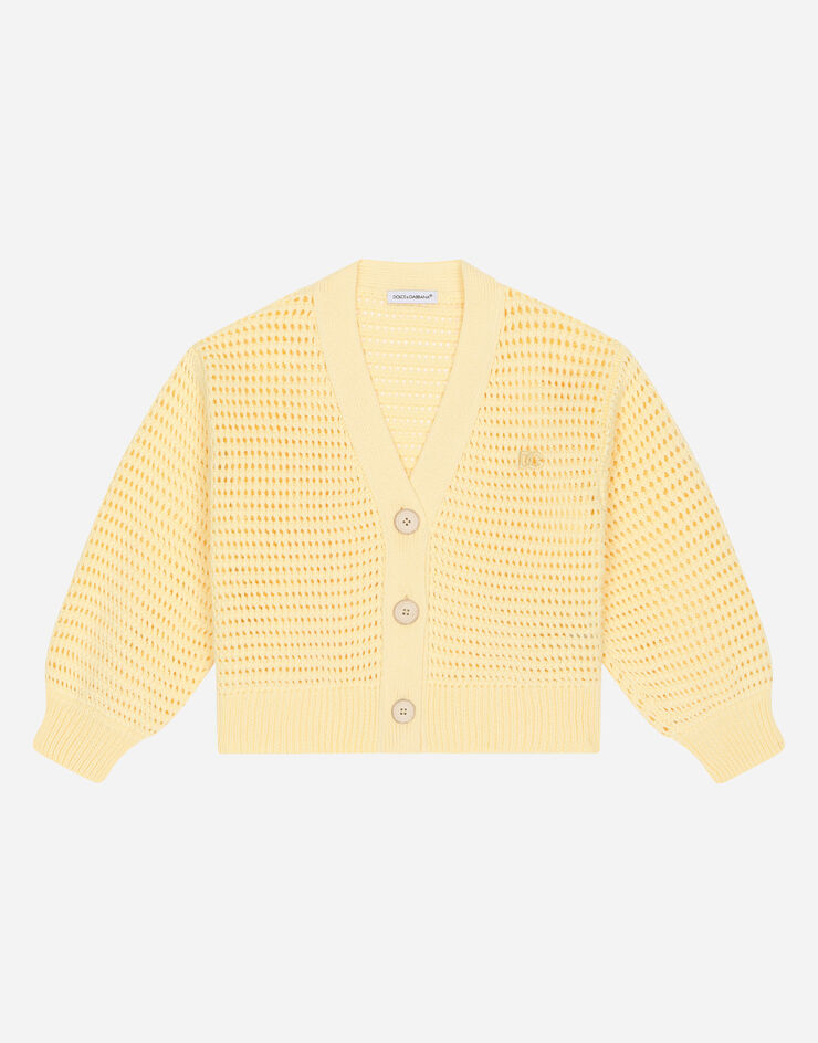 イエローのウィメンズ レースニット カーディガン | Dolce&Gabbana® 