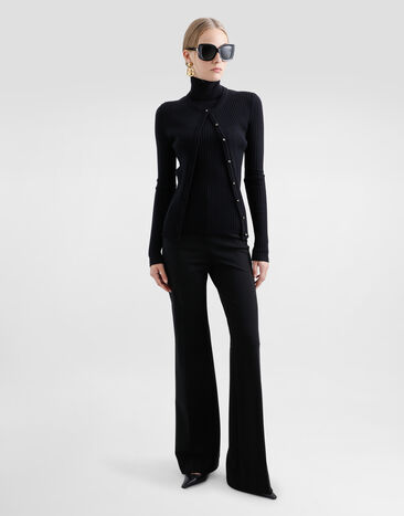 Dolce & Gabbana Ribbed wool cardigan Black FXV62TJCVXG