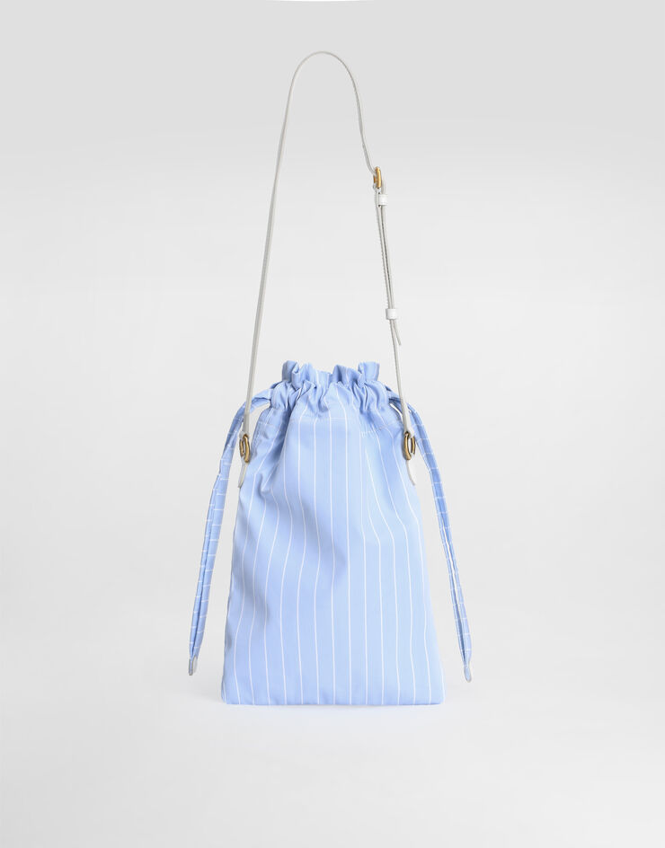 Dolce & Gabbana Essenza bag in striped poplin Azure BB7937A0577