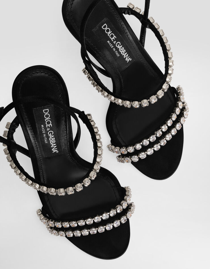Dolce & Gabbana Sandals with rhinestone chain Multicolor CR1925AT399