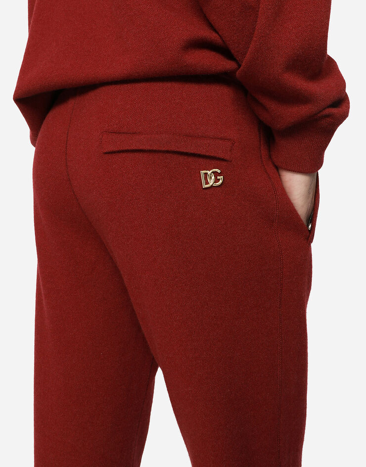 Dolce & Gabbana Cashmere jogging pants with DG logo Bordeaux GXK89TJAWK8