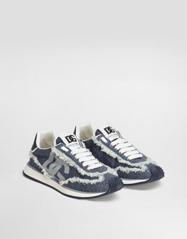 Dolce & Gabbana Sneakers DG Cushion en matières mélangées Bleu Ciel CK2288A6D44