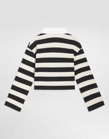 Dolce & Gabbana Polo shirt in striped jersey Multicolor L5JTRCFB7DO