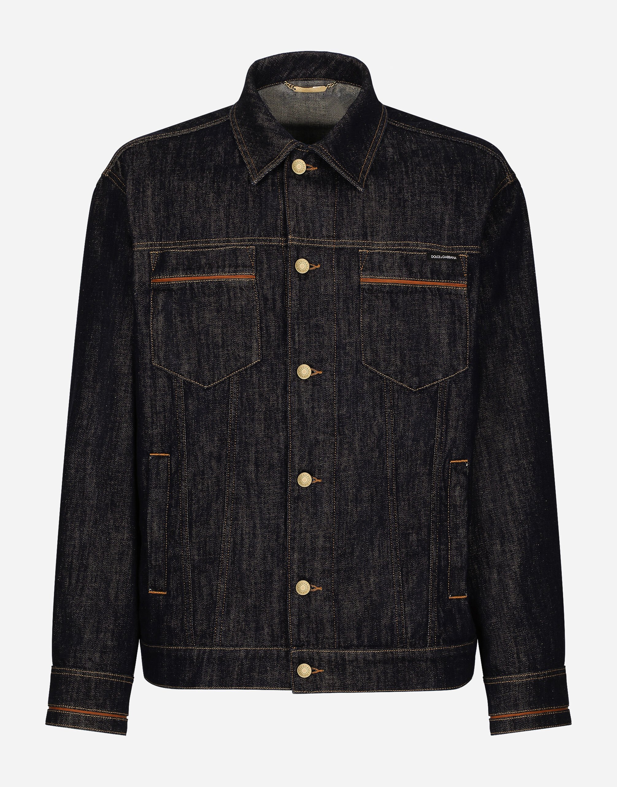 Dolce & Gabbana Denim jacket with leather inserts Black GW5OHTFUFMF