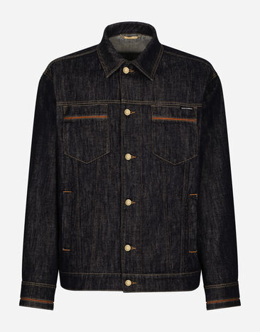 Dolce & Gabbana Denim jacket with leather inserts Black G5LG0TFUOA5