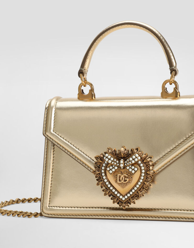 Dolce&Gabbana Sac Devotion petit format en cuir nappa mordoré Doré BB6711A1016