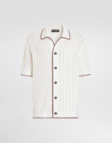 Dolce & Gabbana クロシェ コットン シャツ White GXVAETJBCKG