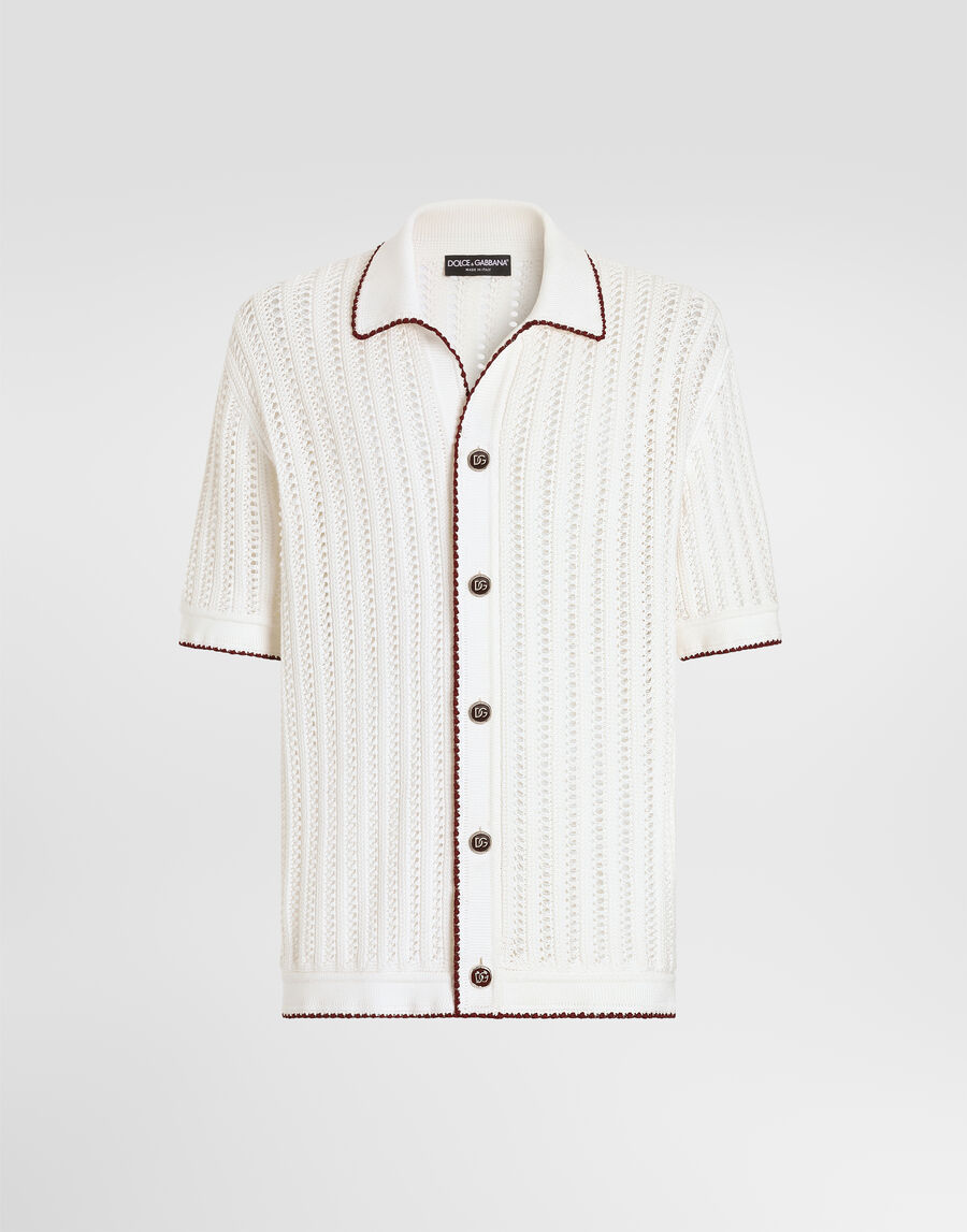 Crochet stitch cotton shirt