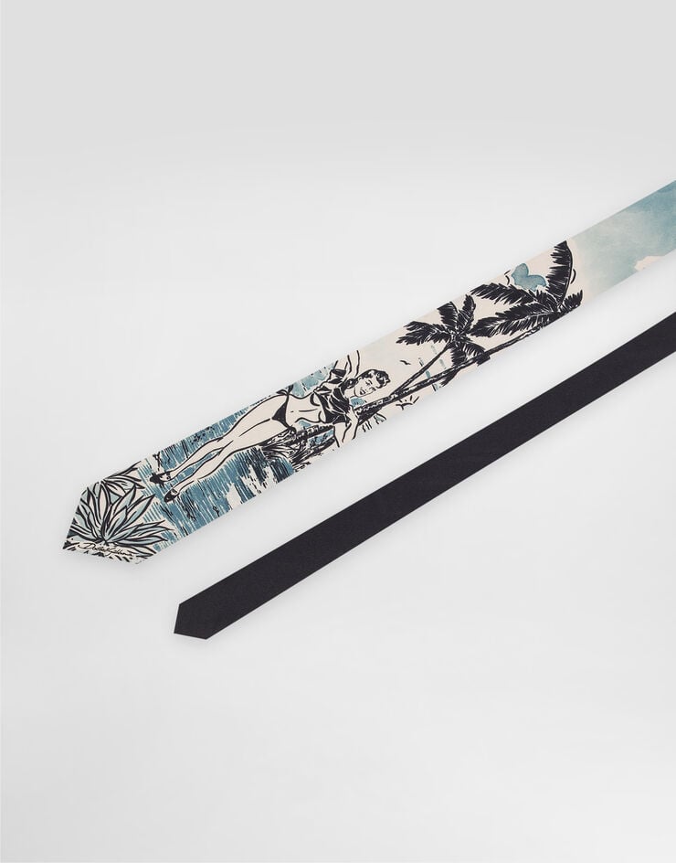 Dolce & Gabbana Pin-up print silk tie Print GT147EG0TJ5