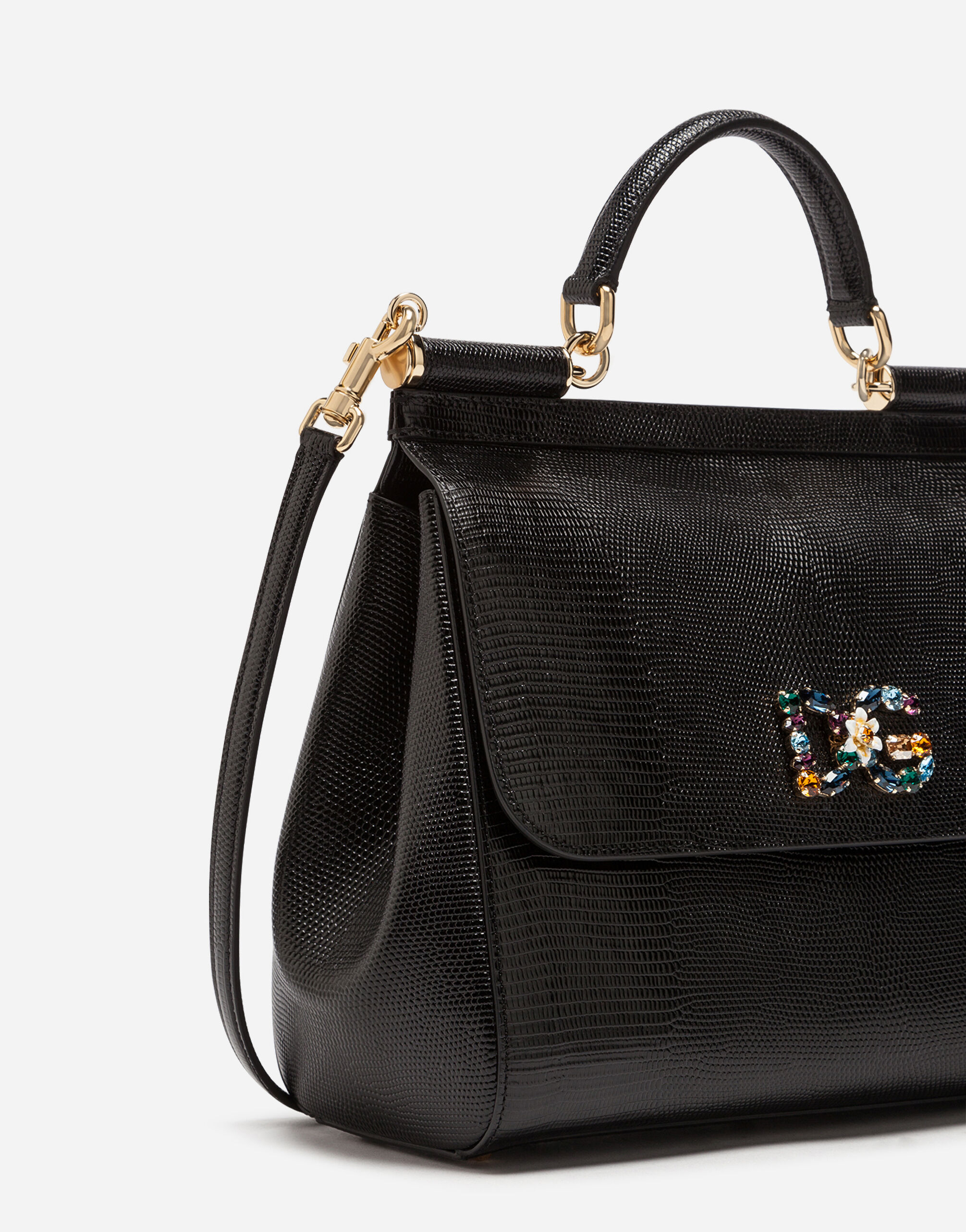 Dolce & Gabbana 大人のお洒落 ハンドバッグ 黒 ロゴ Sicily Large Sicily handbag in Black for Women | Dolce&Gabbana®