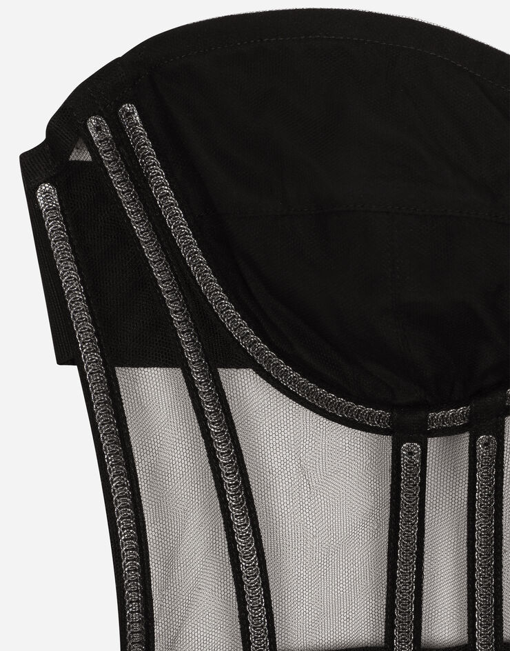 Dolce & Gabbana KIM DOLCE&GABBANA Бюстье из тюля на косточках с формованными чашечками черный F777LTFLMFB