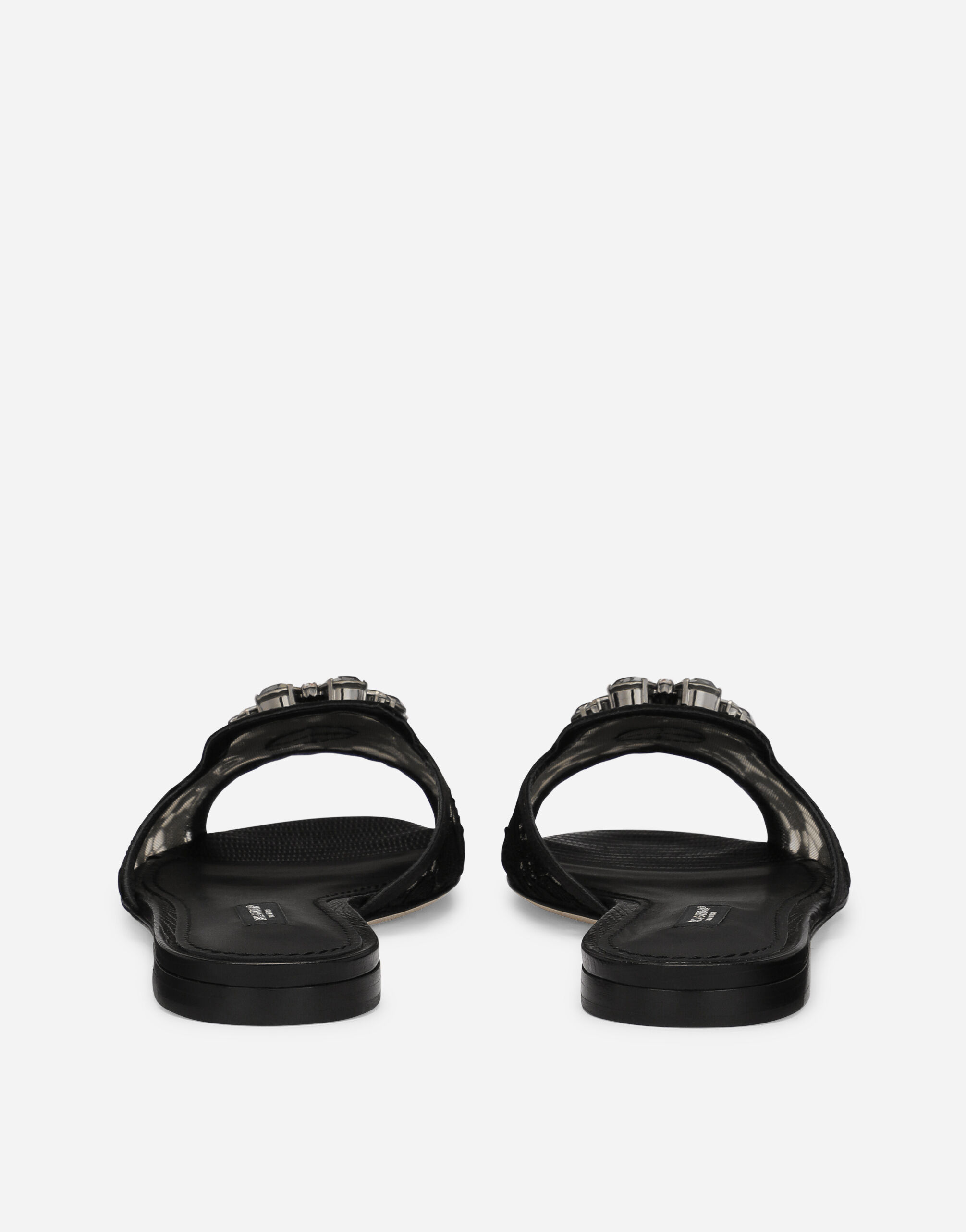Slippers In Lace With Crystals - Women | Dolce&Gabbana