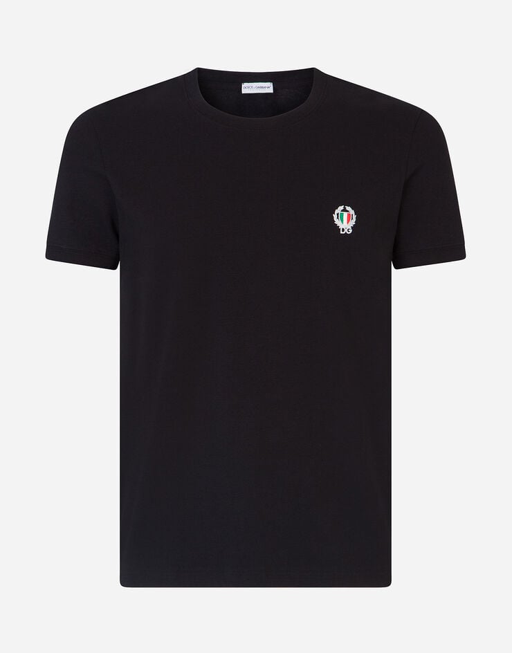 Dolce & Gabbana Cotton undershirt with DG crest Dolce & Gabbana Cotton undershirt with DG crest Black M8C03JONN94