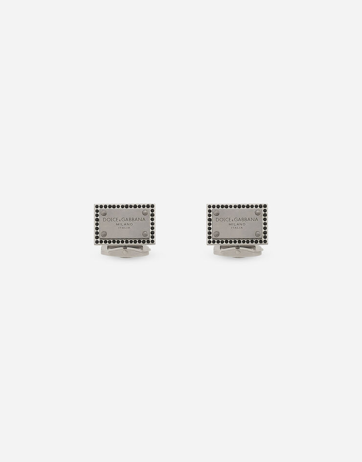 Dolce & Gabbana Gemelos con placa con logotipo Gris WFQ1X2W1111