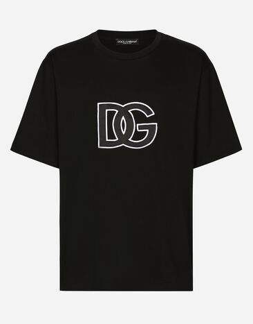 Dolce & Gabbana Cotton round-neck T-shirt with DG patch White G8PJ4ZHU7MA