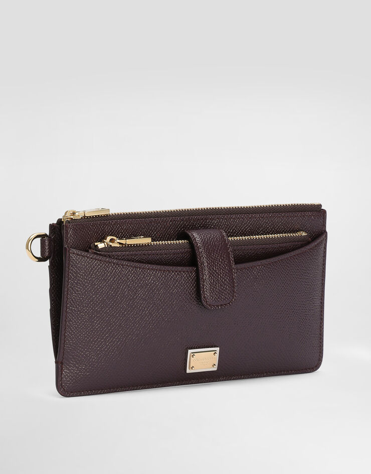 Dolce & Gabbana Dauphine calfskin card holder Purple BI3335A1001