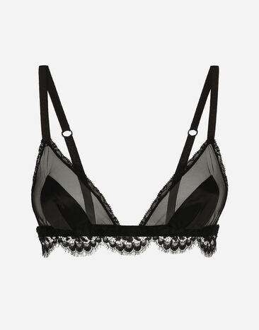 Dolce & Gabbana Triangel-BH Soft-Cups aus Tüll, Satin und Spitze SCHWARZ BB6711AV893