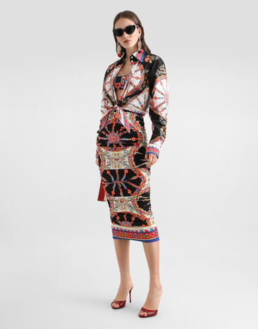 Dolce & Gabbana توب من جيرسي فيسكوز بطبعة carretto Dolce & Gabbana توب من جيرسي فيسكوز بطبعة carretto Multicolor F7BY8THS7OQ