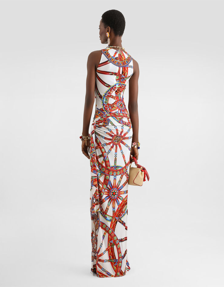 Dolce & Gabbana Carretto-print viscose jersey jumpsuit Dolce & Gabbana Carretto-print viscose jersey jumpsuit Multicolor F616FTFS8DT