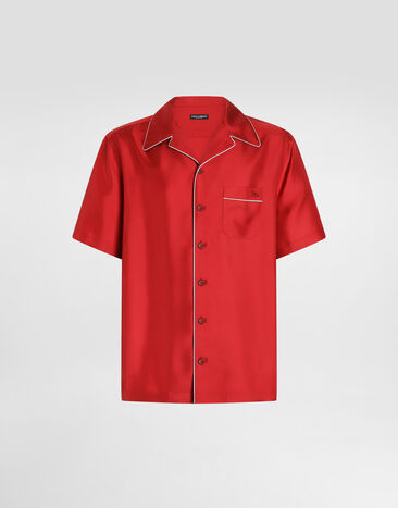 Dolce & Gabbana Hawaii silk twill shirt Red G5KS3ZFU1XB