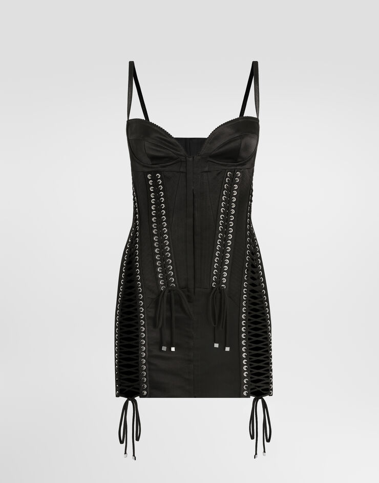 Dolce & Gabbana Duchesse dress with balconette Black F617CTFU1KM