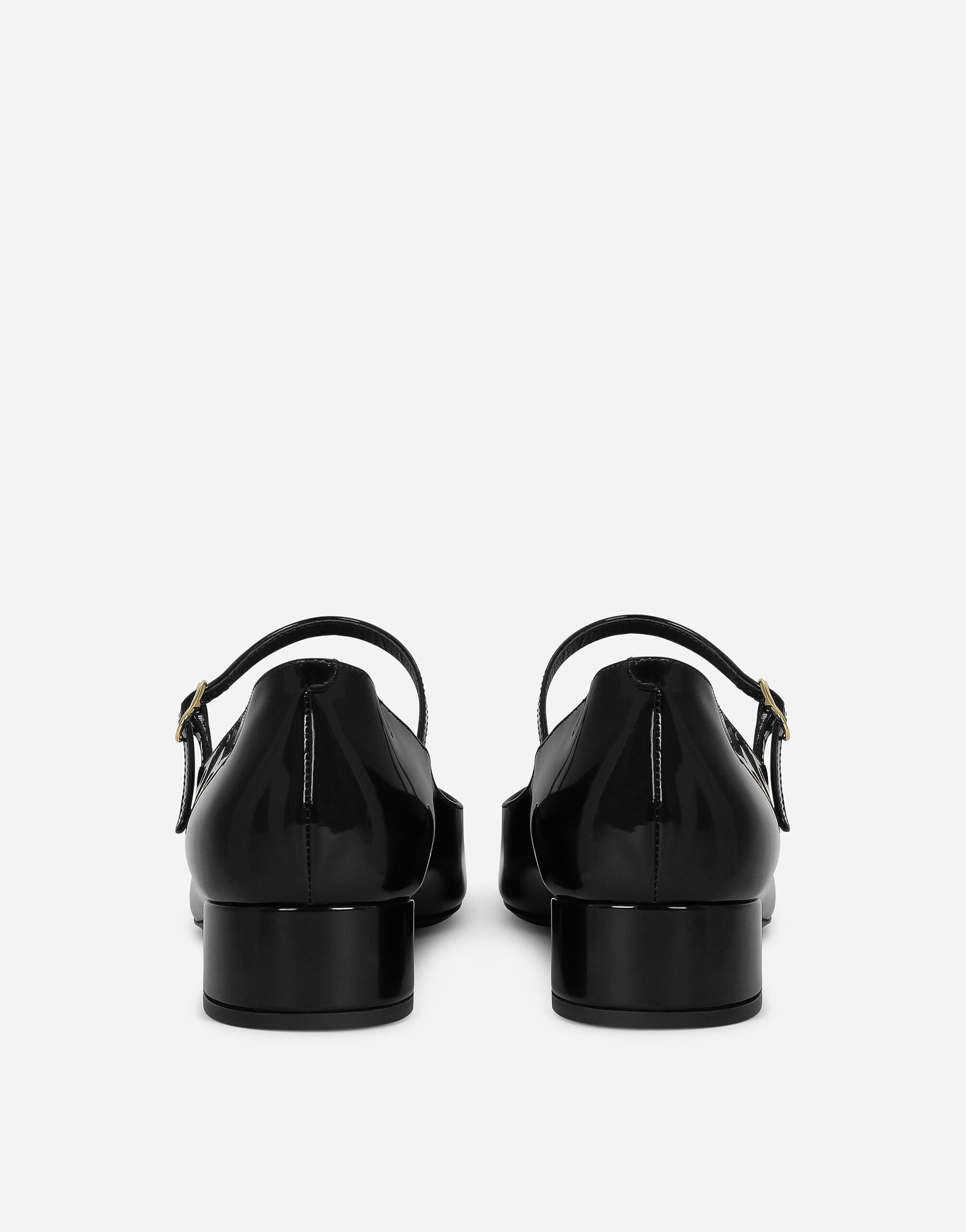 Polished calfskin Mary Janes in Black for Women Dolce Gabbana US
