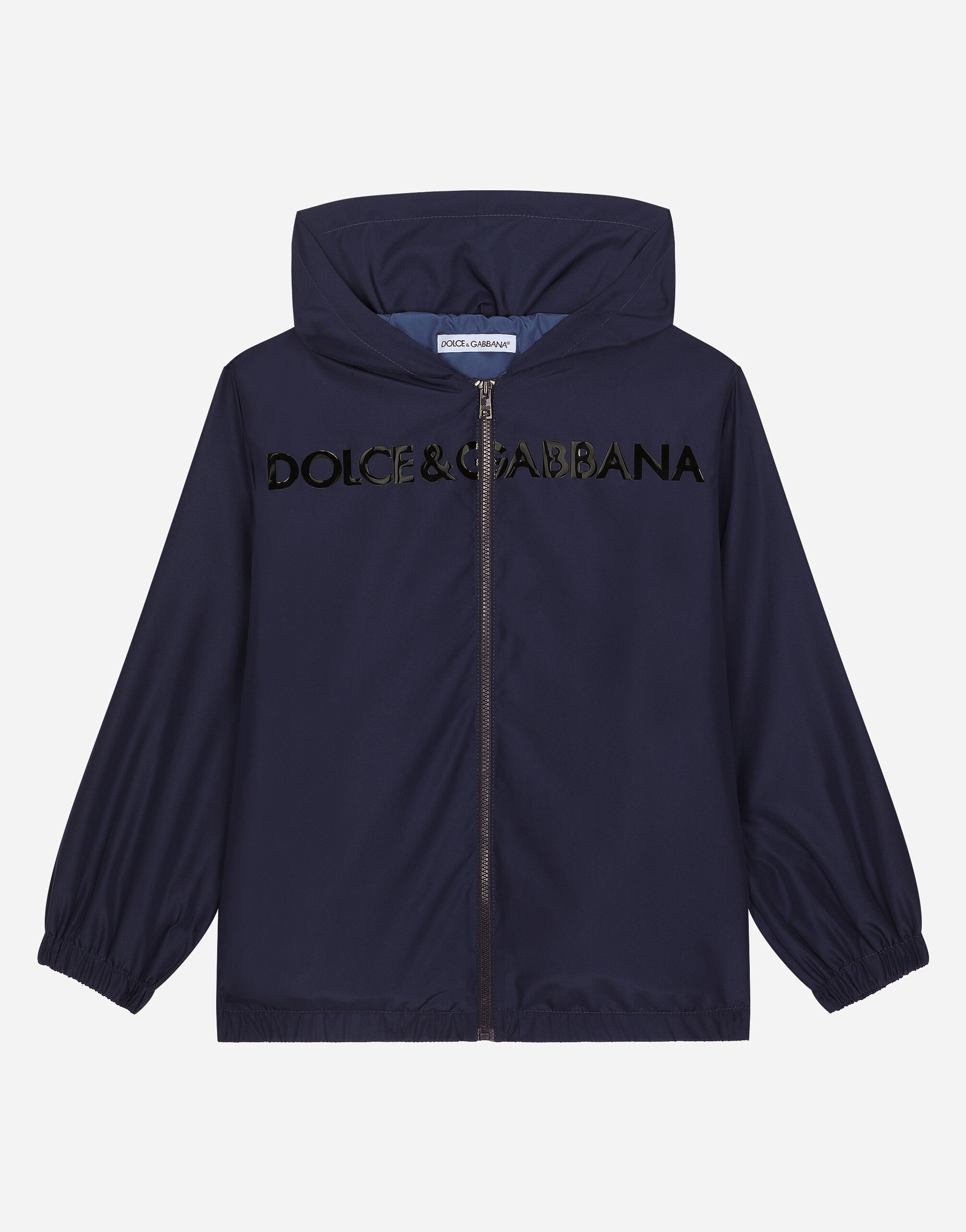 Dolce & Gabbana Regenjacke aus Nylon mit Dolce&Gabbana-Logo Blau L4JC28G7L2F