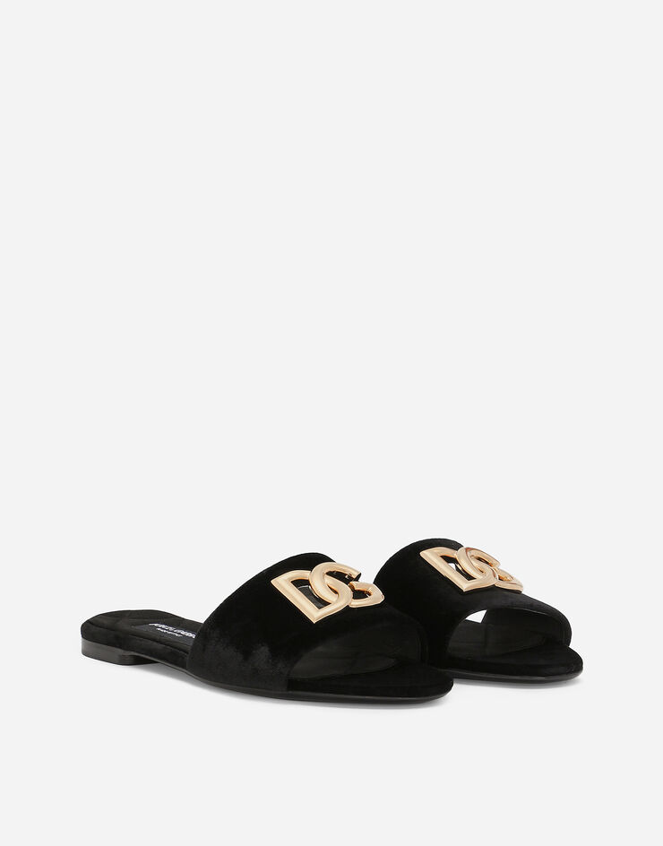 Dolce & Gabbana Sandalia de terciopelo Negro CQ0577A4195