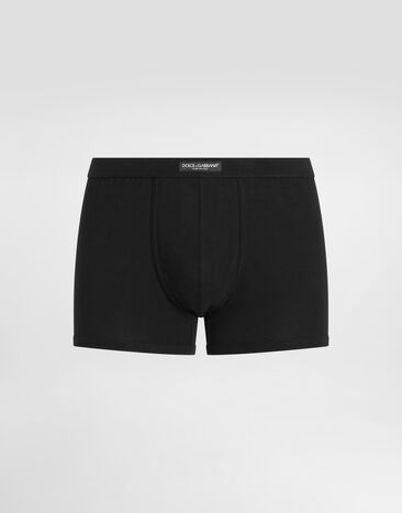 Dolce & Gabbana Two-way stretch jersey boxers with logo label Black M4F01JFUEB0