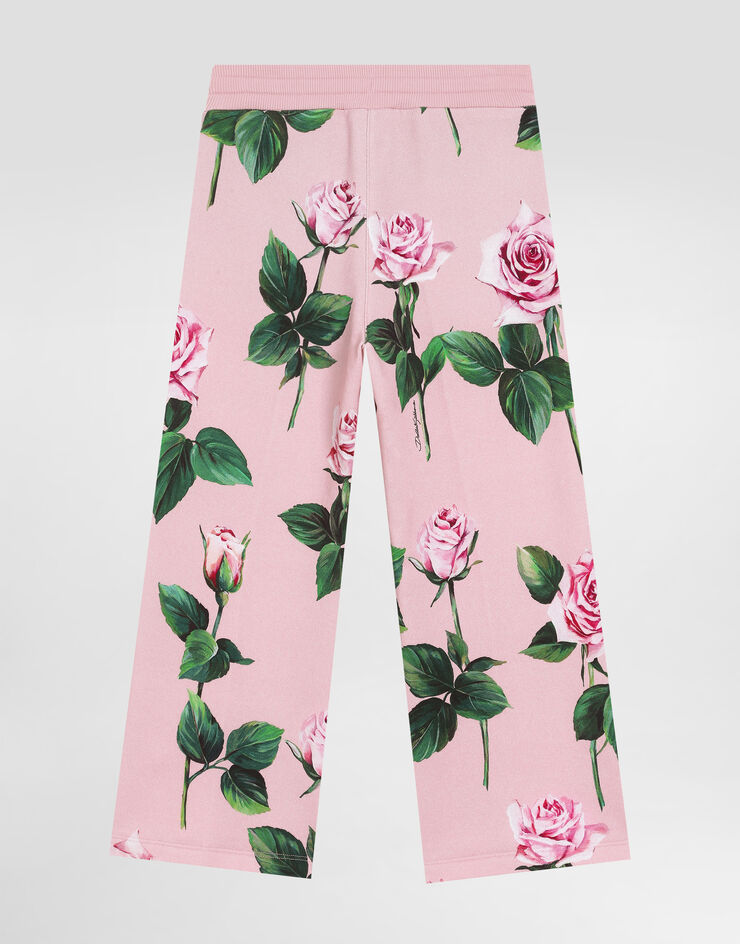 Dolce & Gabbana Pantalones de chándal de felpa con estampado de rosas Imprima L5JPF7HS7P0