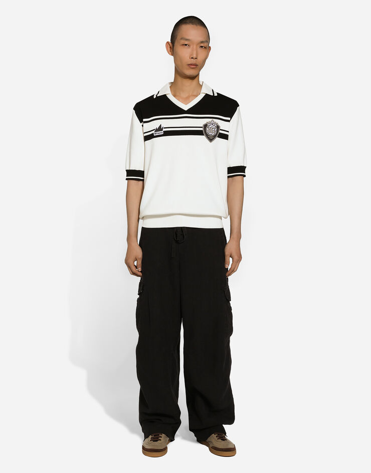 Dolce & Gabbana 리넨 카고 팬츠 블랙 GP06ITFU4LF